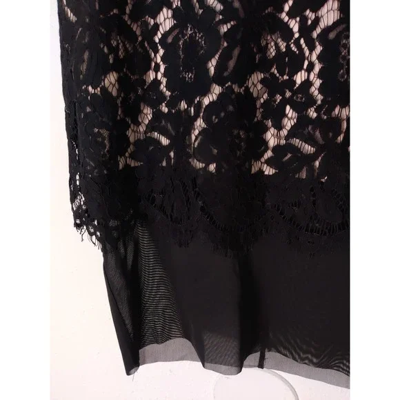 Torrid Black & Nude Lined Floral Lace w/ Chiffon Hem Skirt Size Large or 0X - Picture 5 of 10